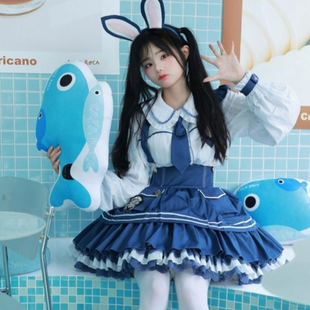 Cute Ruffle Jumper Skirt Outfit