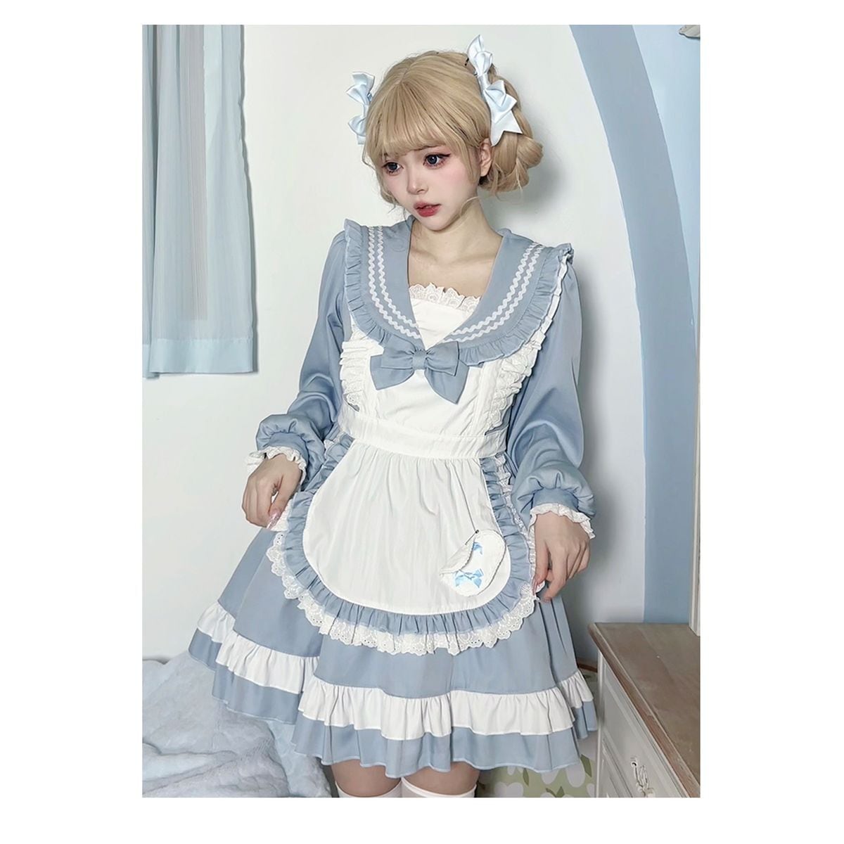 Sailor Collar Frill Maid Dress