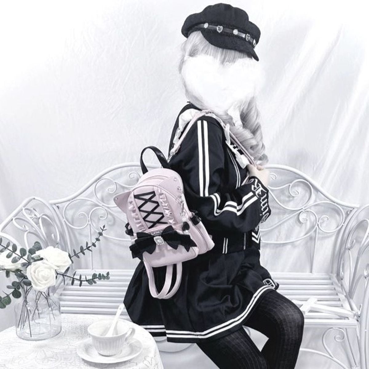 Kawaii Cat Ear Lace-Up Bag