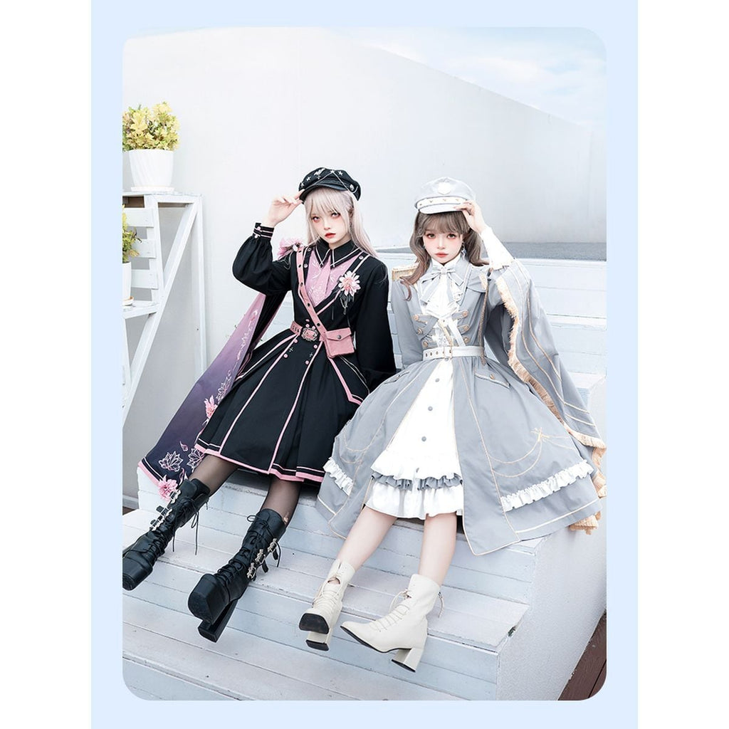 Sky Blue Military Lolita Dress Set