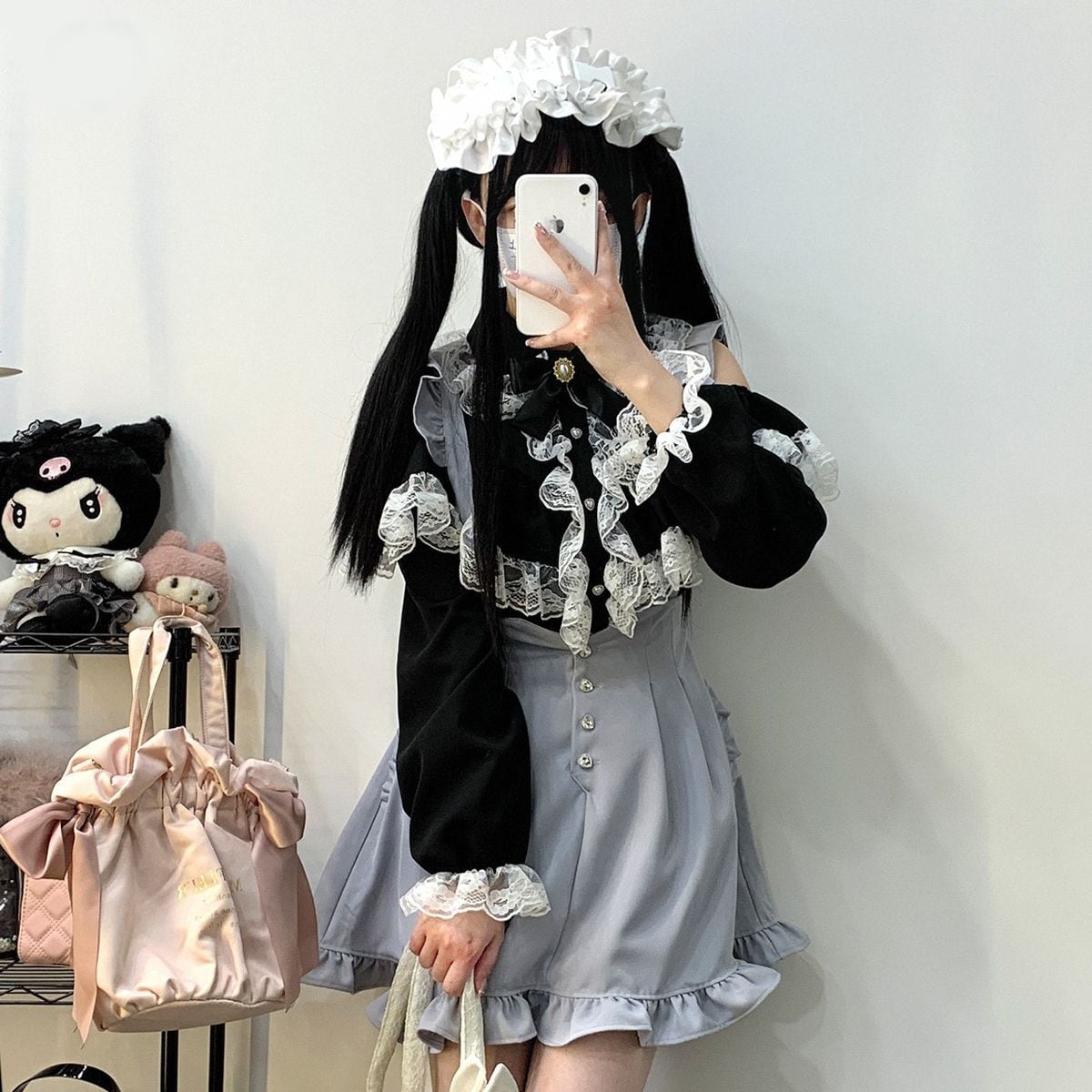 Jirai-kei Long Sleeve Open Shoulder Blouse