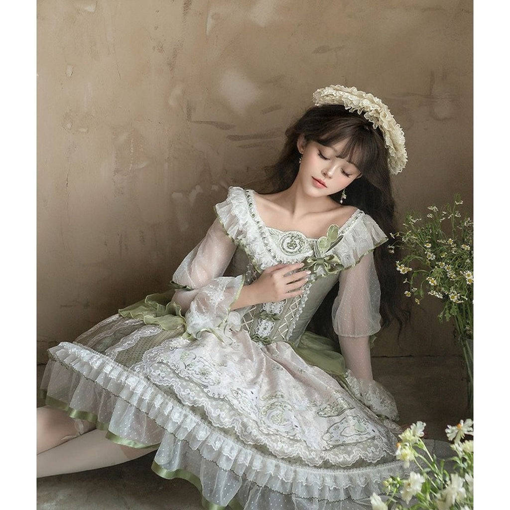 Elegant Green Frill Lolita Dress