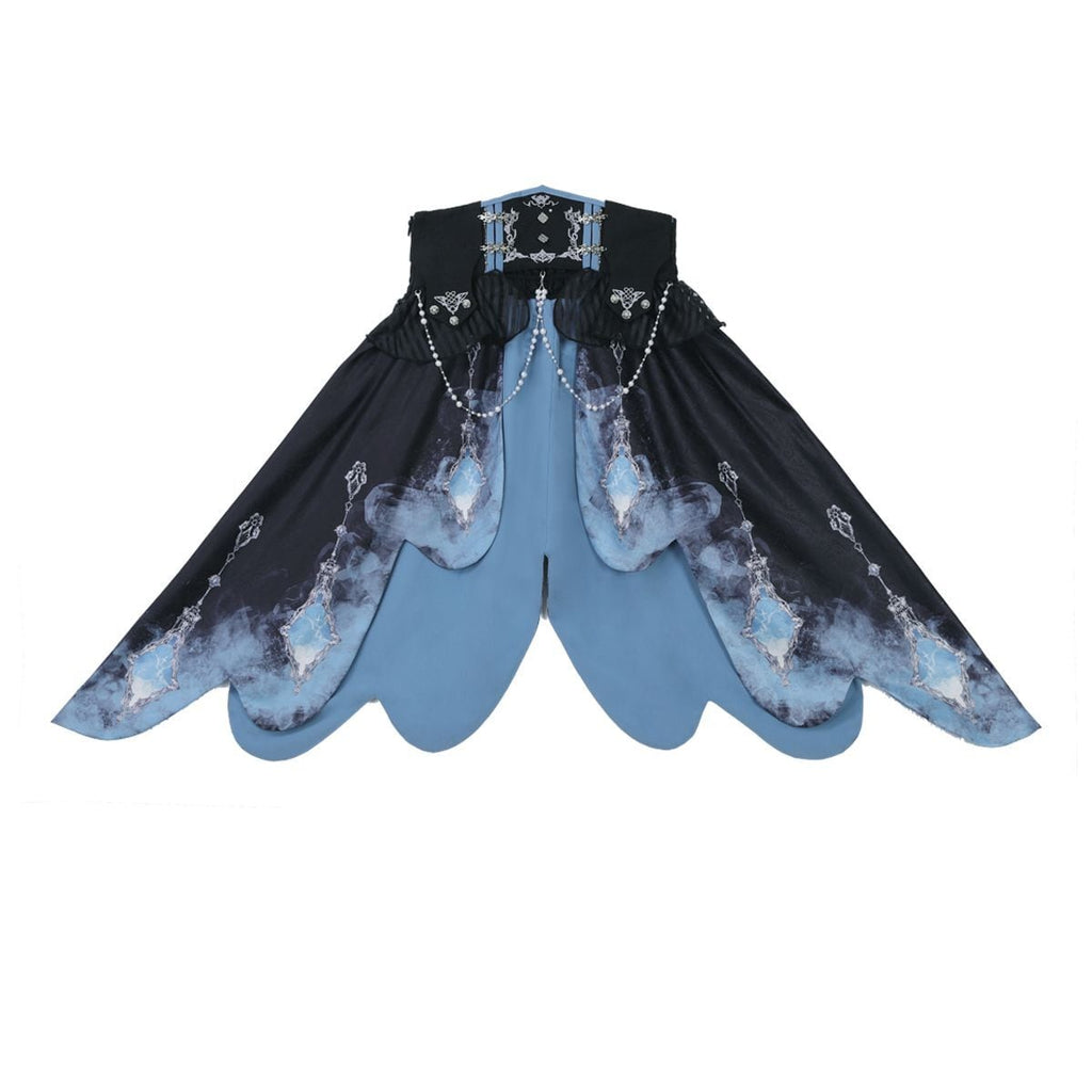 Stylish Military Cape Dress Set