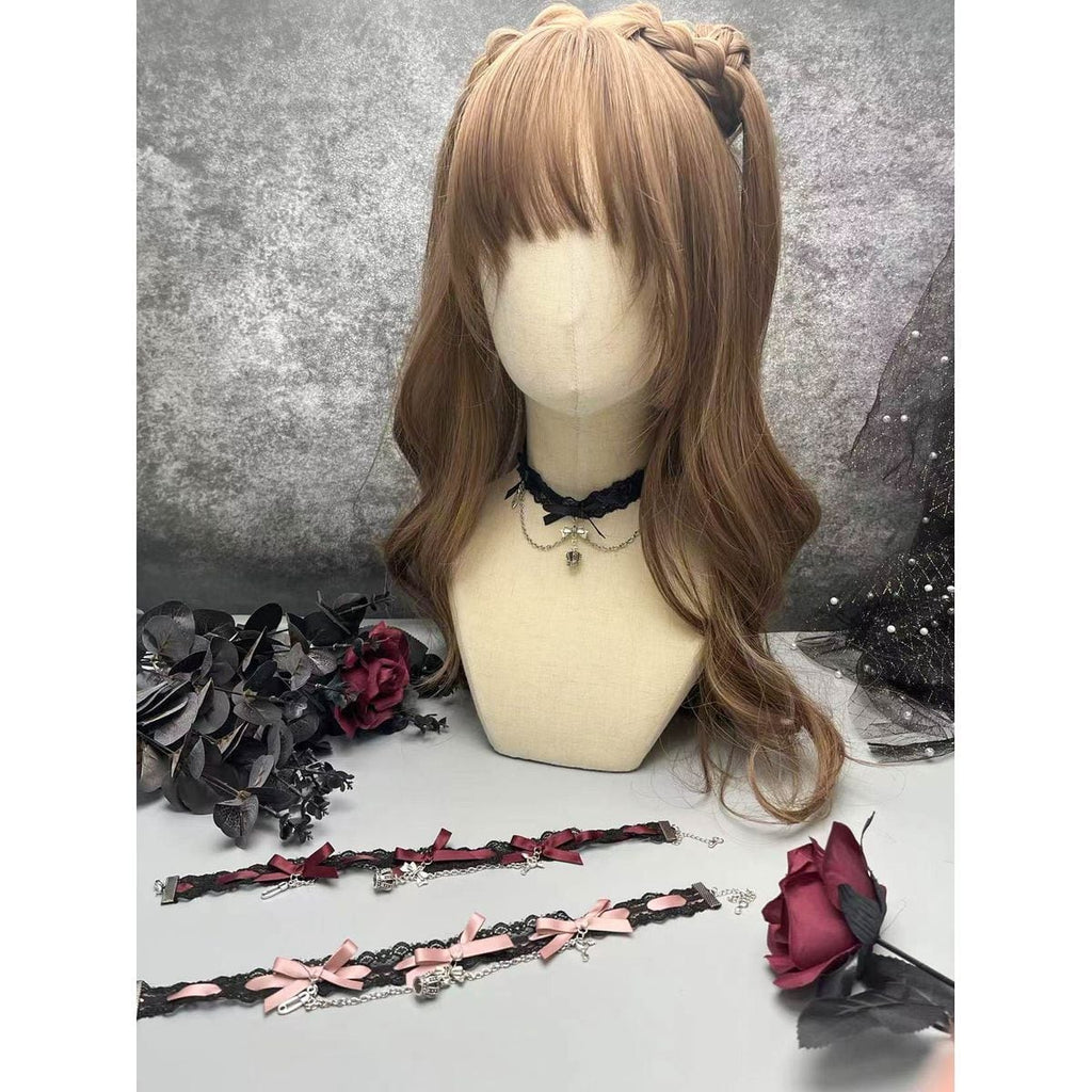 Crown Charm Ribbon Choker