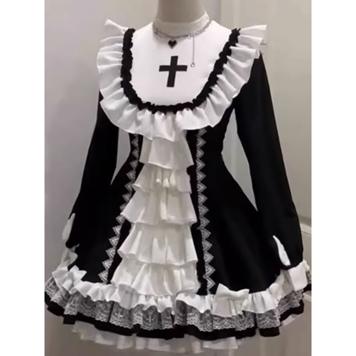 Dark Aesthetic Cross Gothic Dress