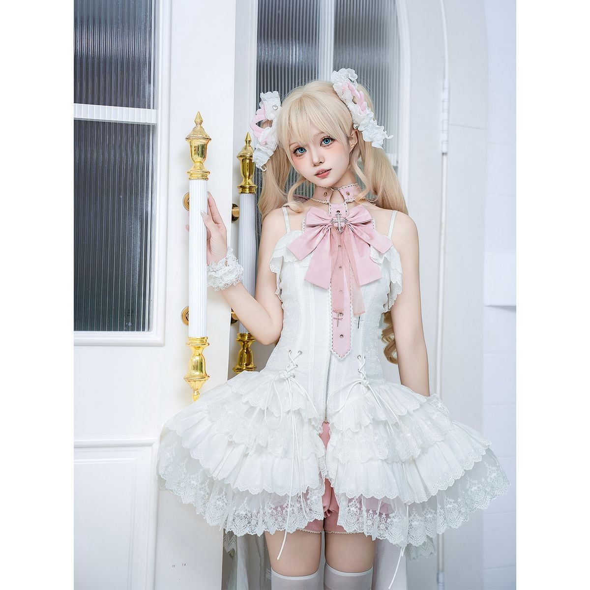 Magical Girl White Frill Dress Set
