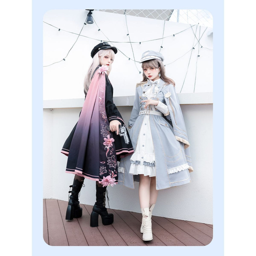 Sky Blue Military Lolita Dress Set