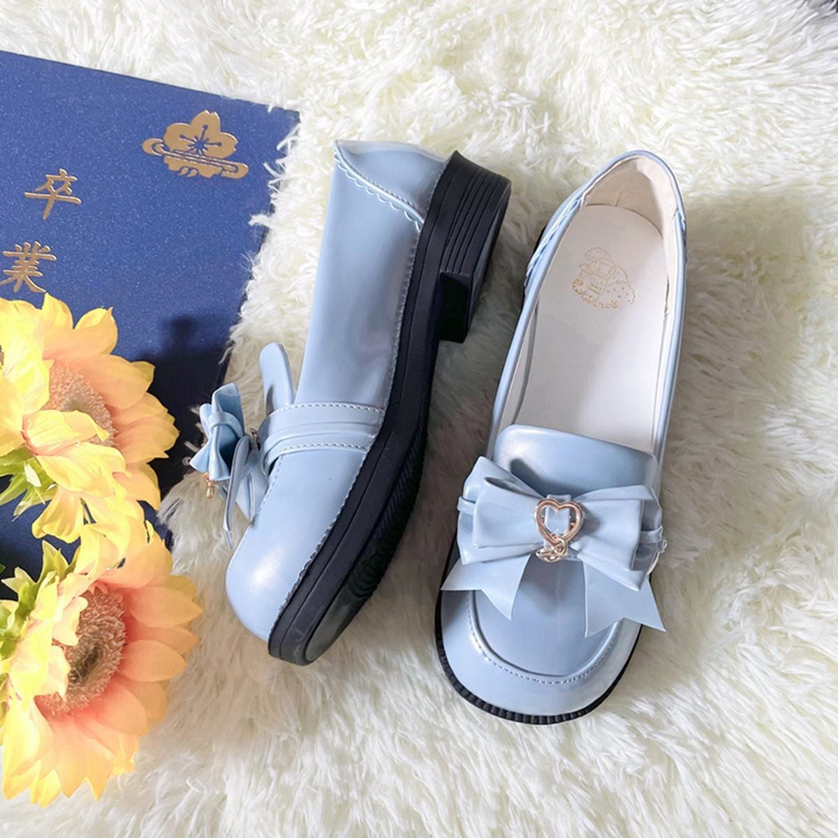 Flat Heart-Bow Dolly Shoes