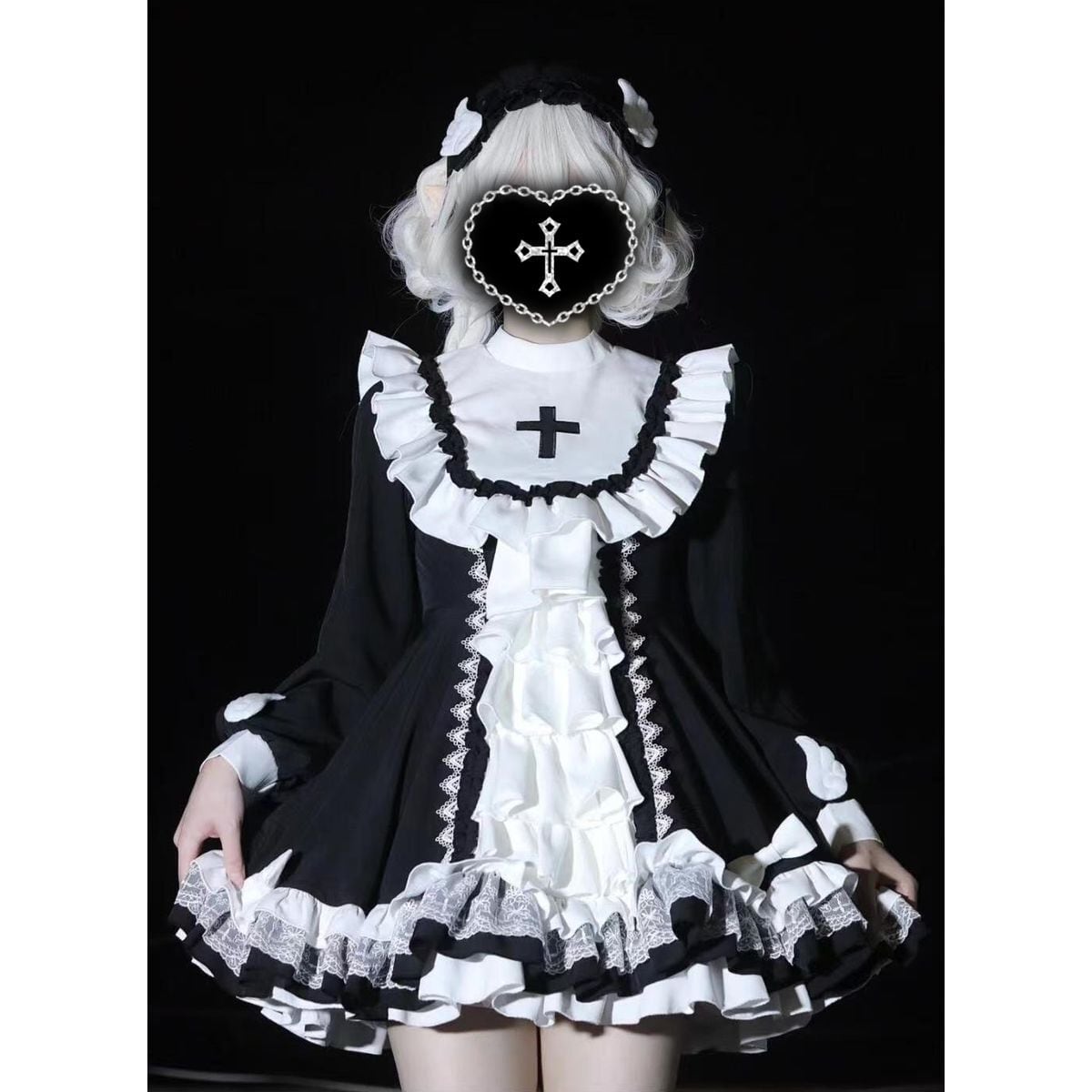 Dark Aesthetic Cross Gothic Dress