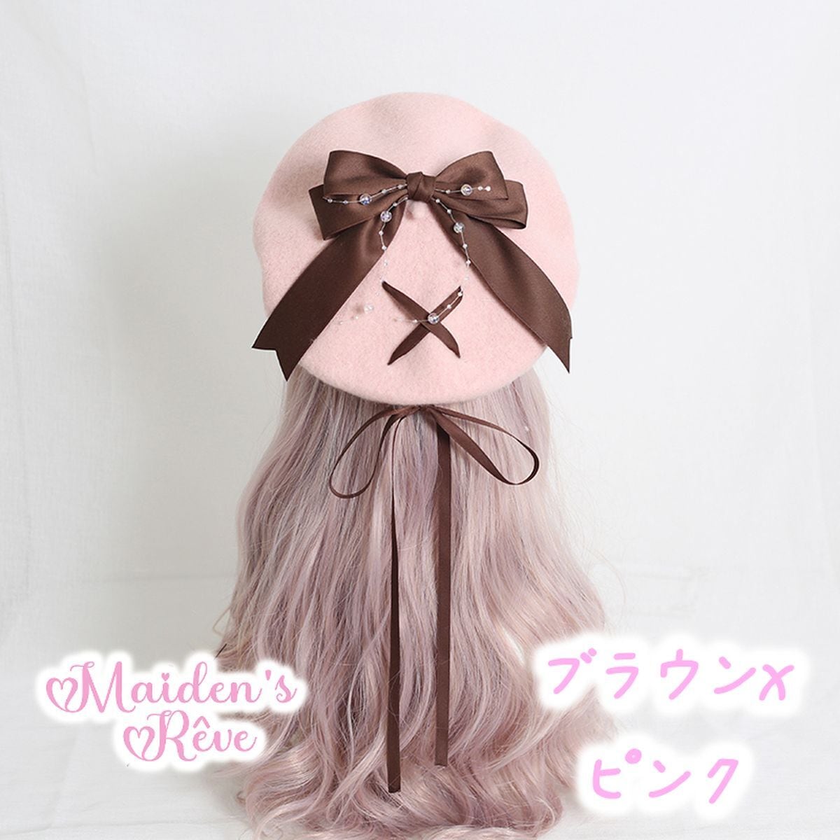 Bow-Embellished Beret Cap