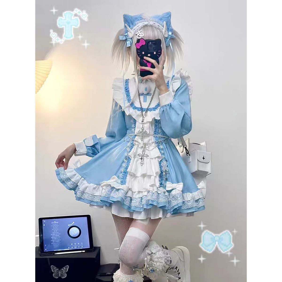 Dark Aesthetic Cross Gothic Dress