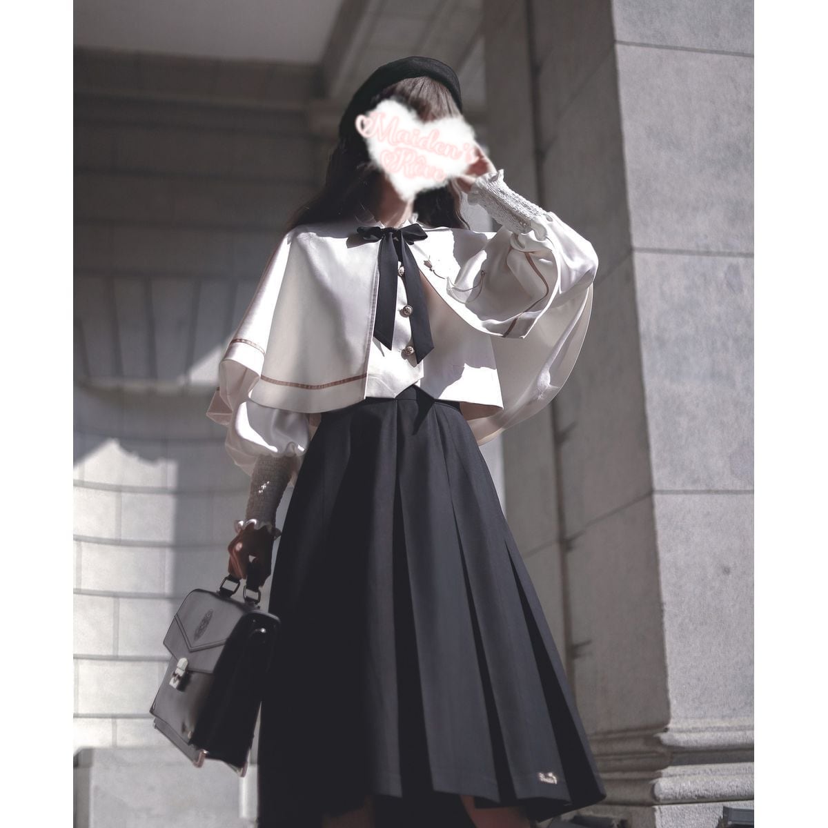 Elegant Long Skirt and Cape Ensemble
