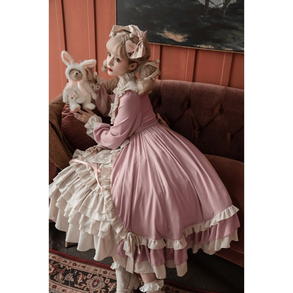 Elegant Snow White Ruffled Dress