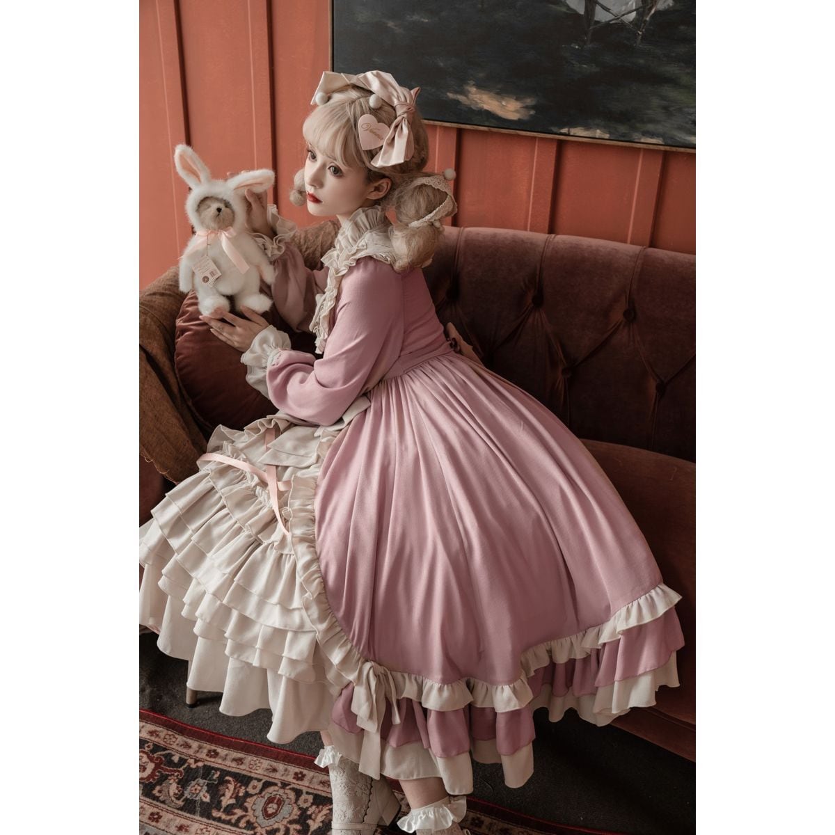 Elegant Snow White Ruffled Dress