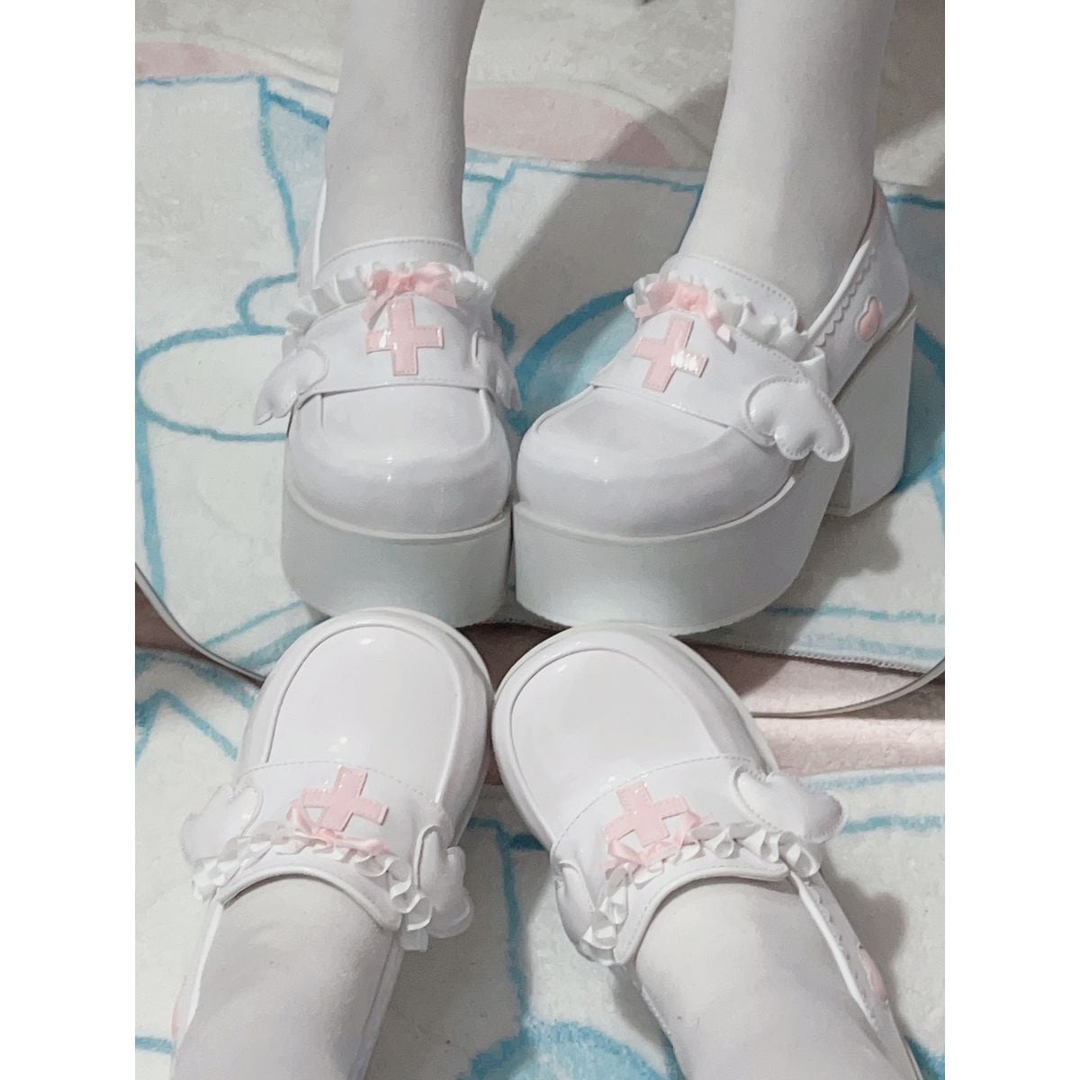 Heavenly Bow-Cross High-Sole Shoes