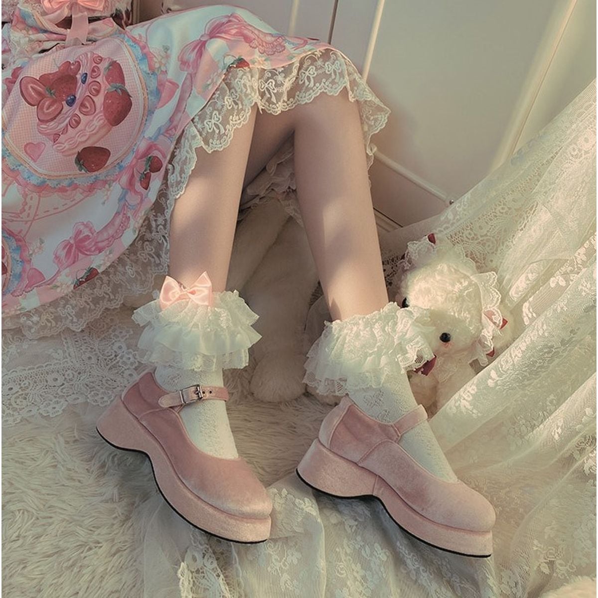 Elegant White Frill Socks