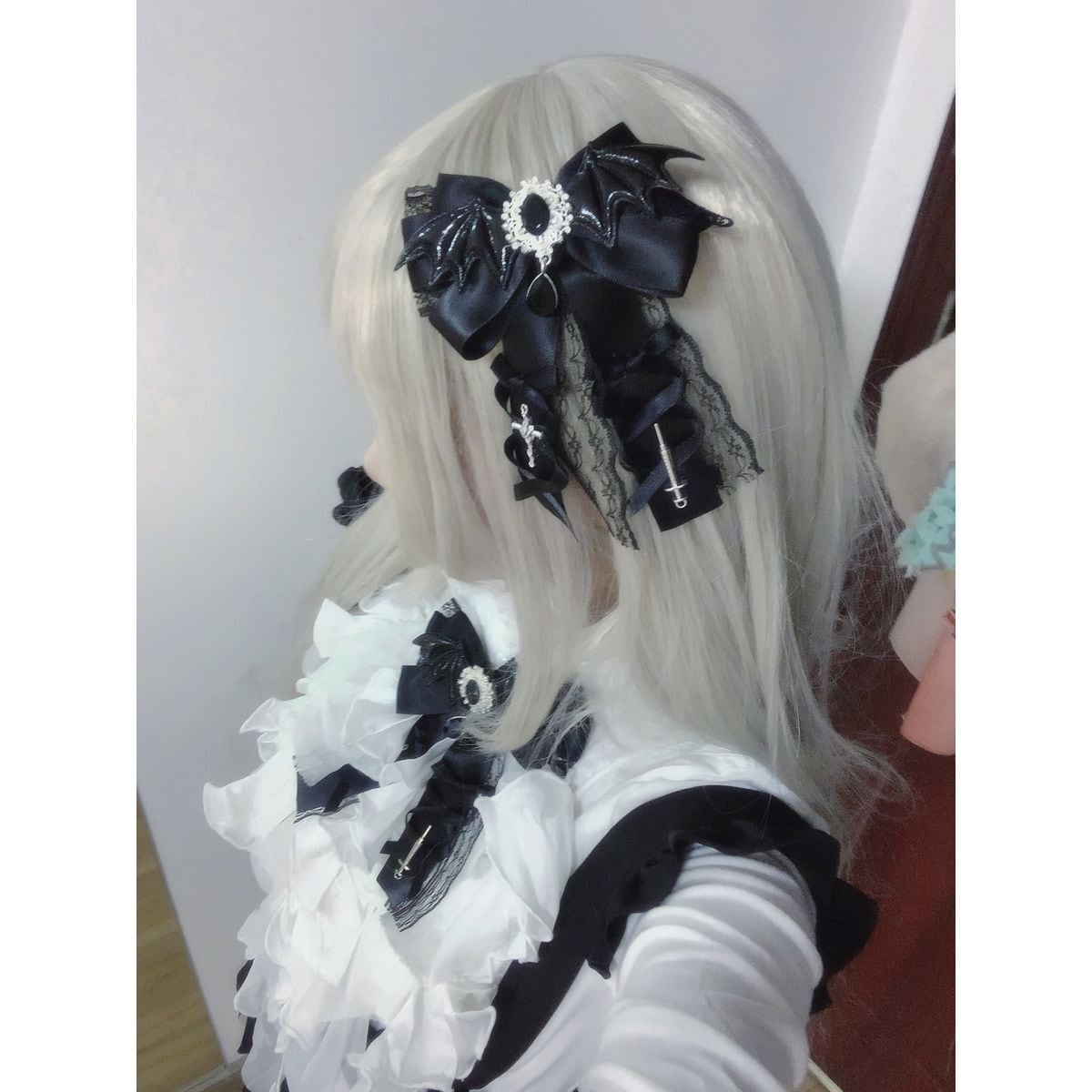 Gothic Bat Ribbon Hair Accessory