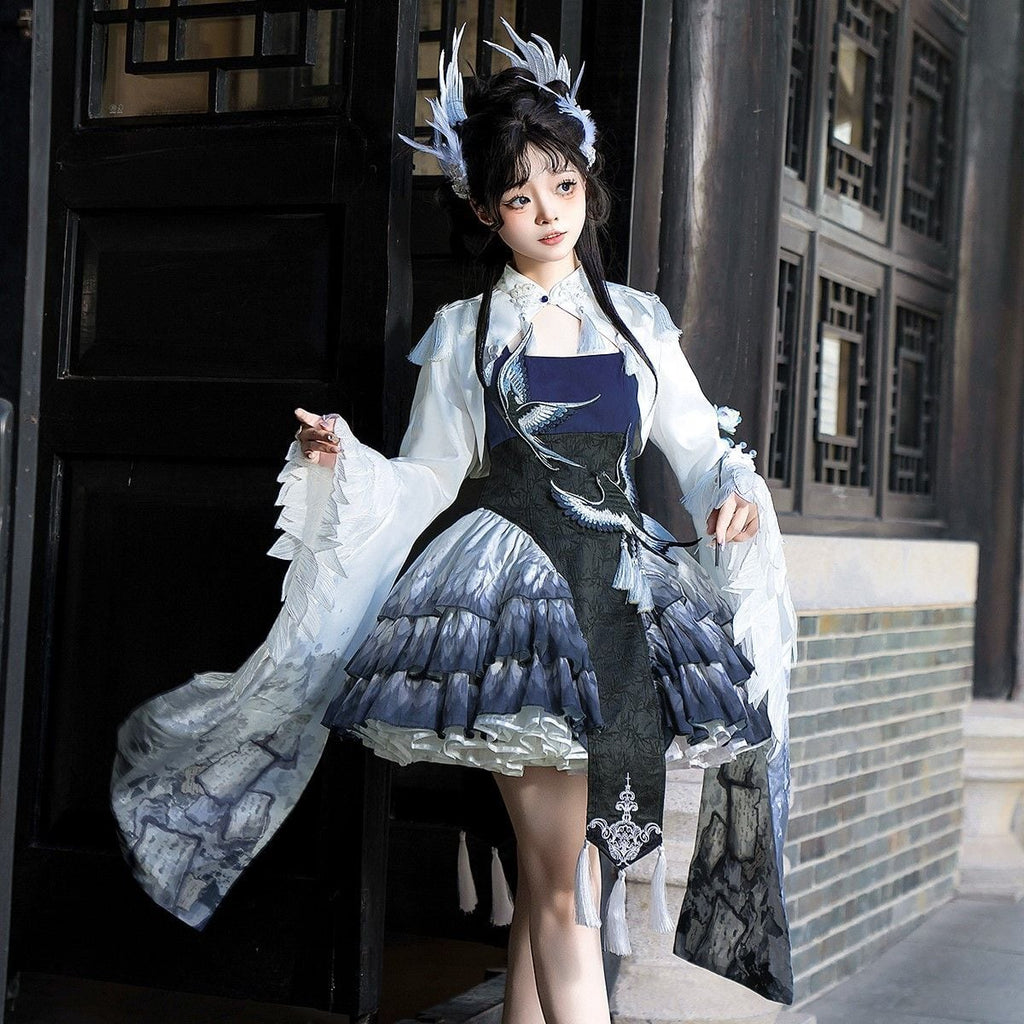 Elegant Oriental Tiered Skirt Coordinates