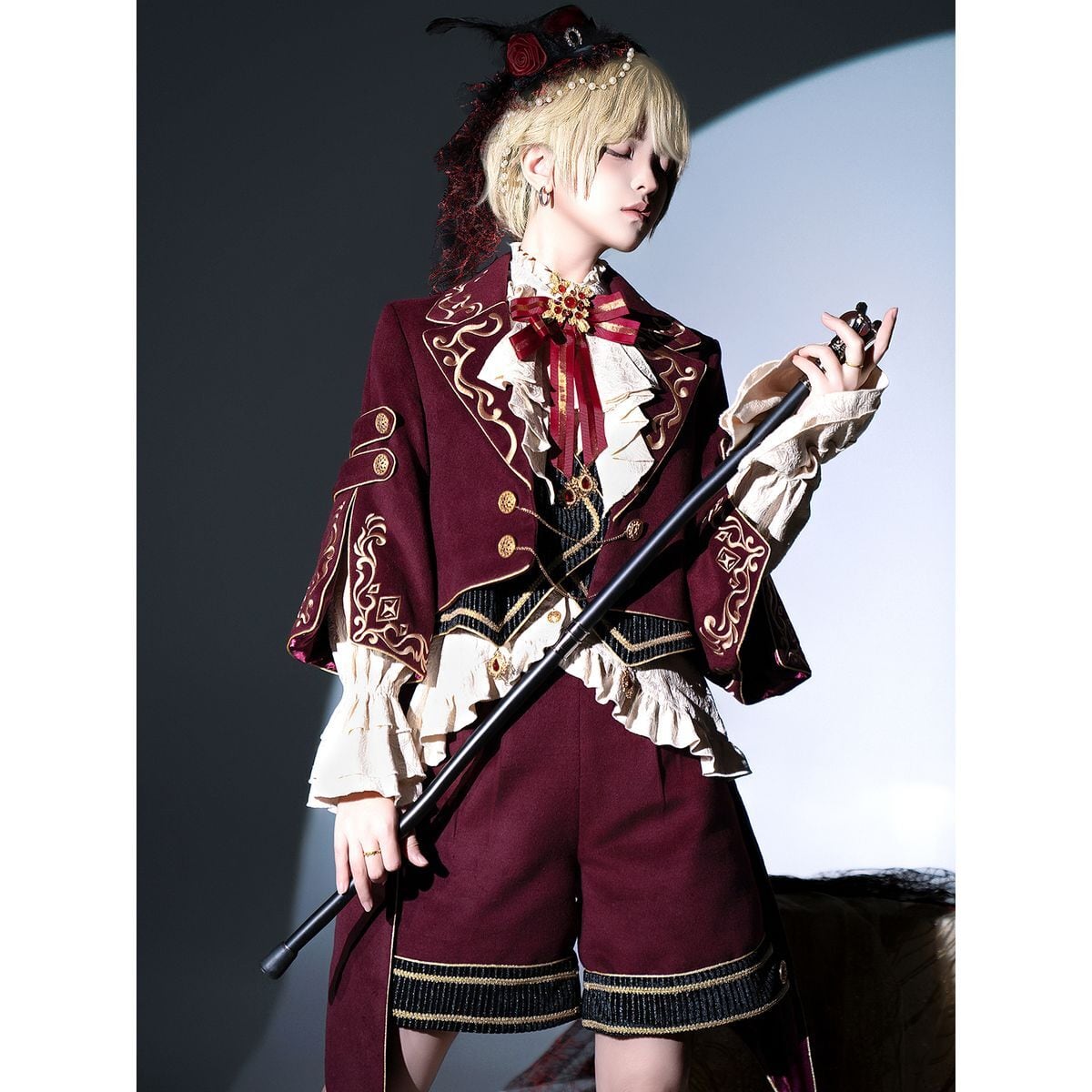 Elegant Prince Red and White Outfit