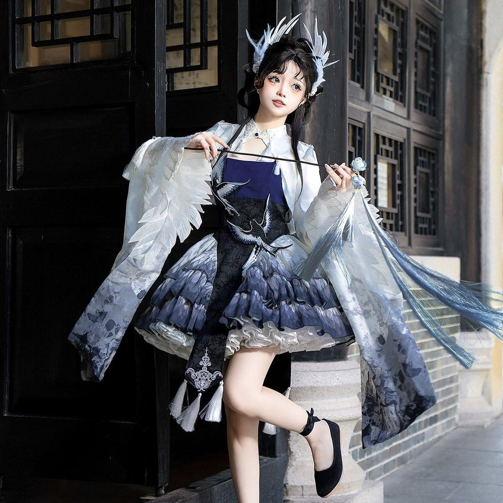 Elegant Oriental Tiered Skirt Coordinates