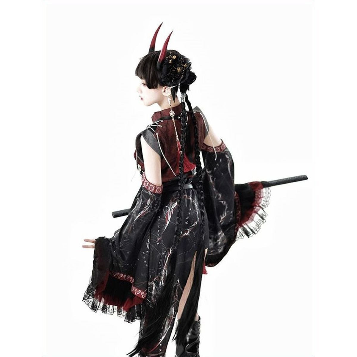 Oriental x Gothic Vampire Dress Set
