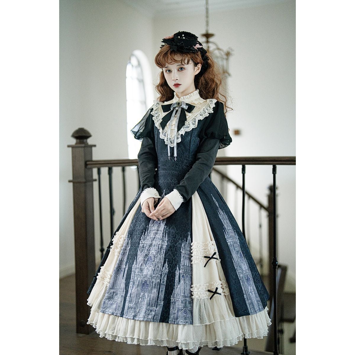 Elegant Gothic Frilly Gown