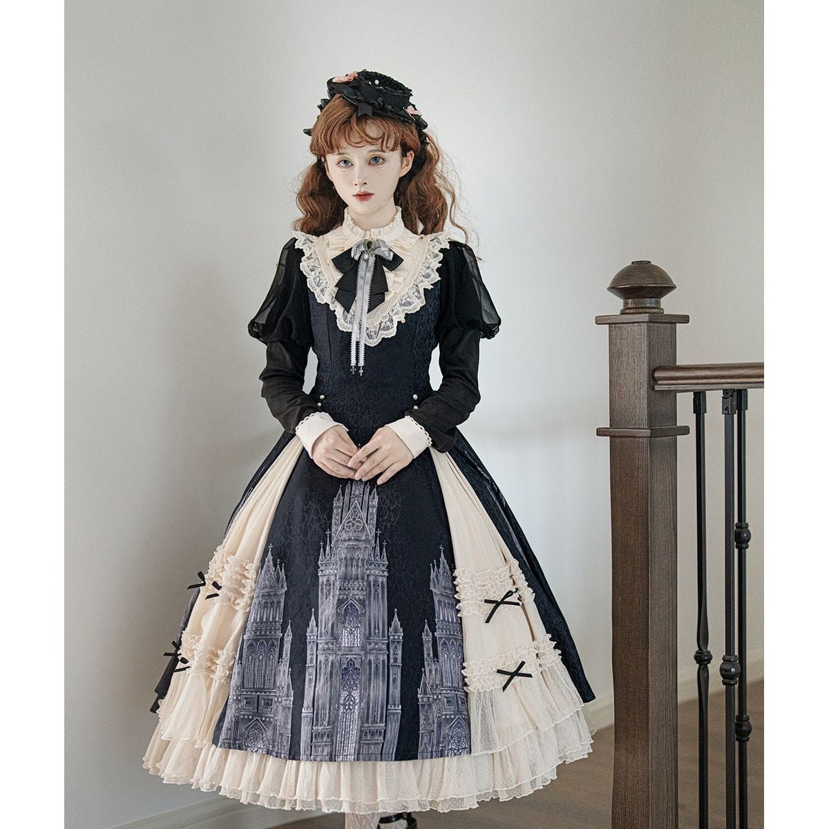 Elegant Gothic Frilly Gown