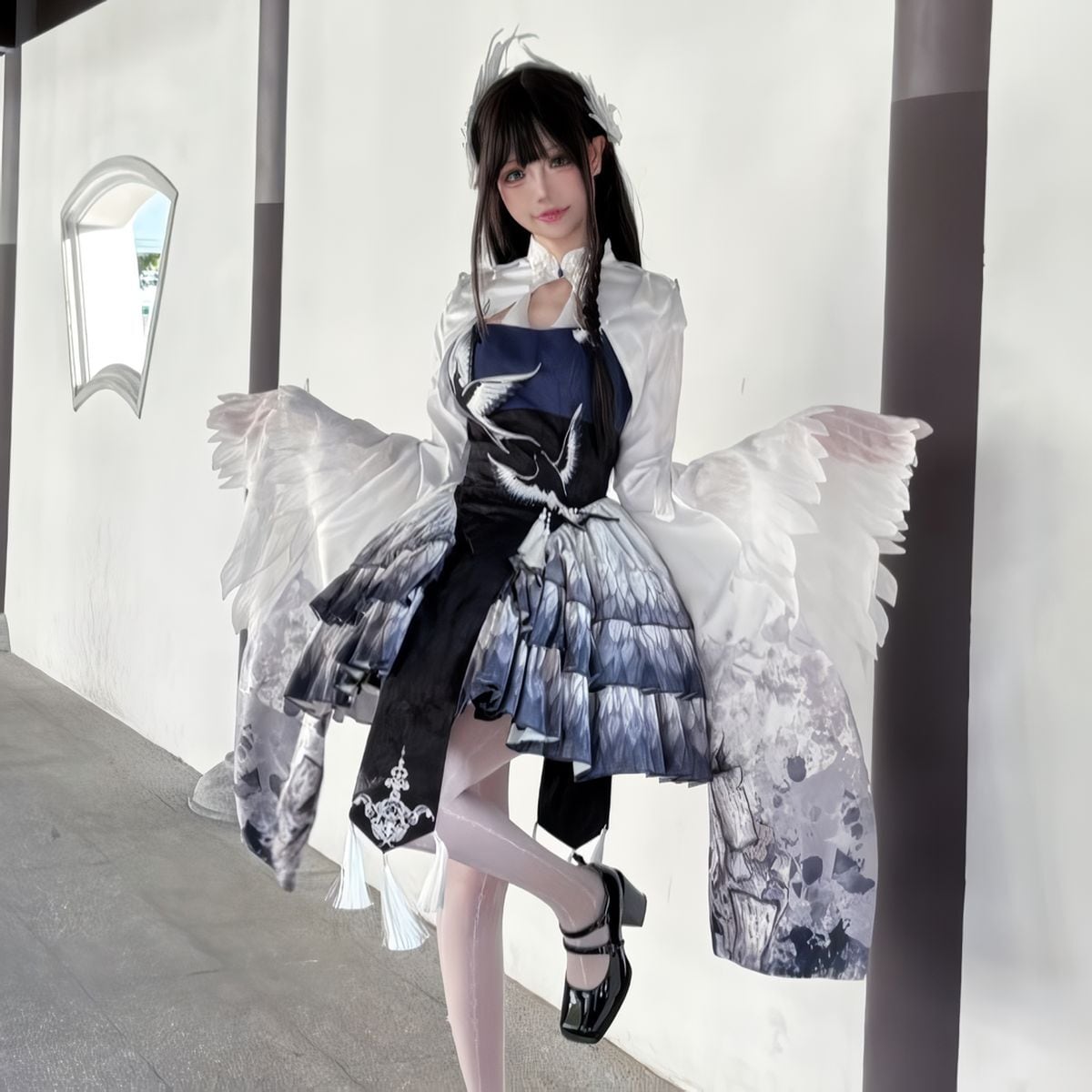 Elegant Oriental Tiered Skirt Coordinates