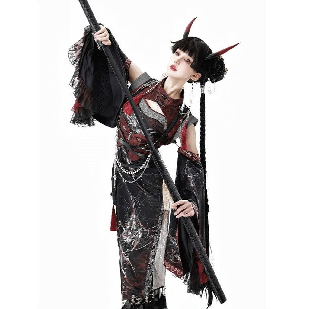 Oriental x Gothic Vampire Dress Set
