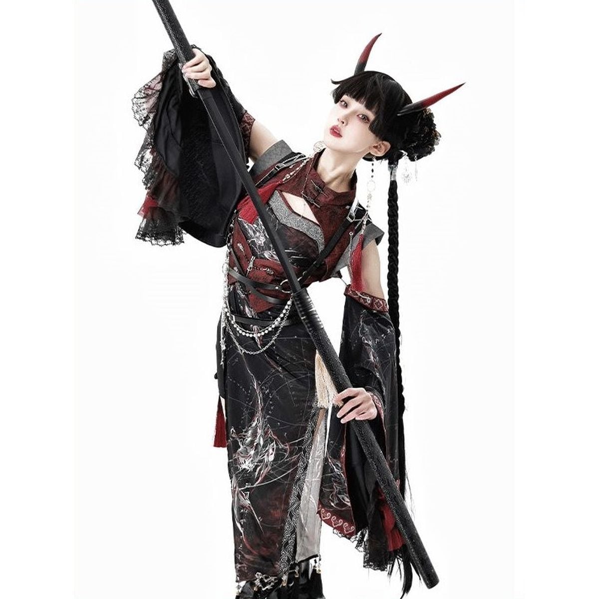 Oriental x Gothic Vampire Dress Set