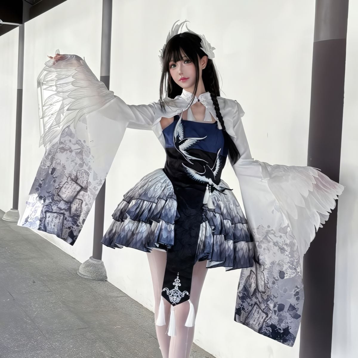 Elegant Oriental Tiered Skirt Coordinates