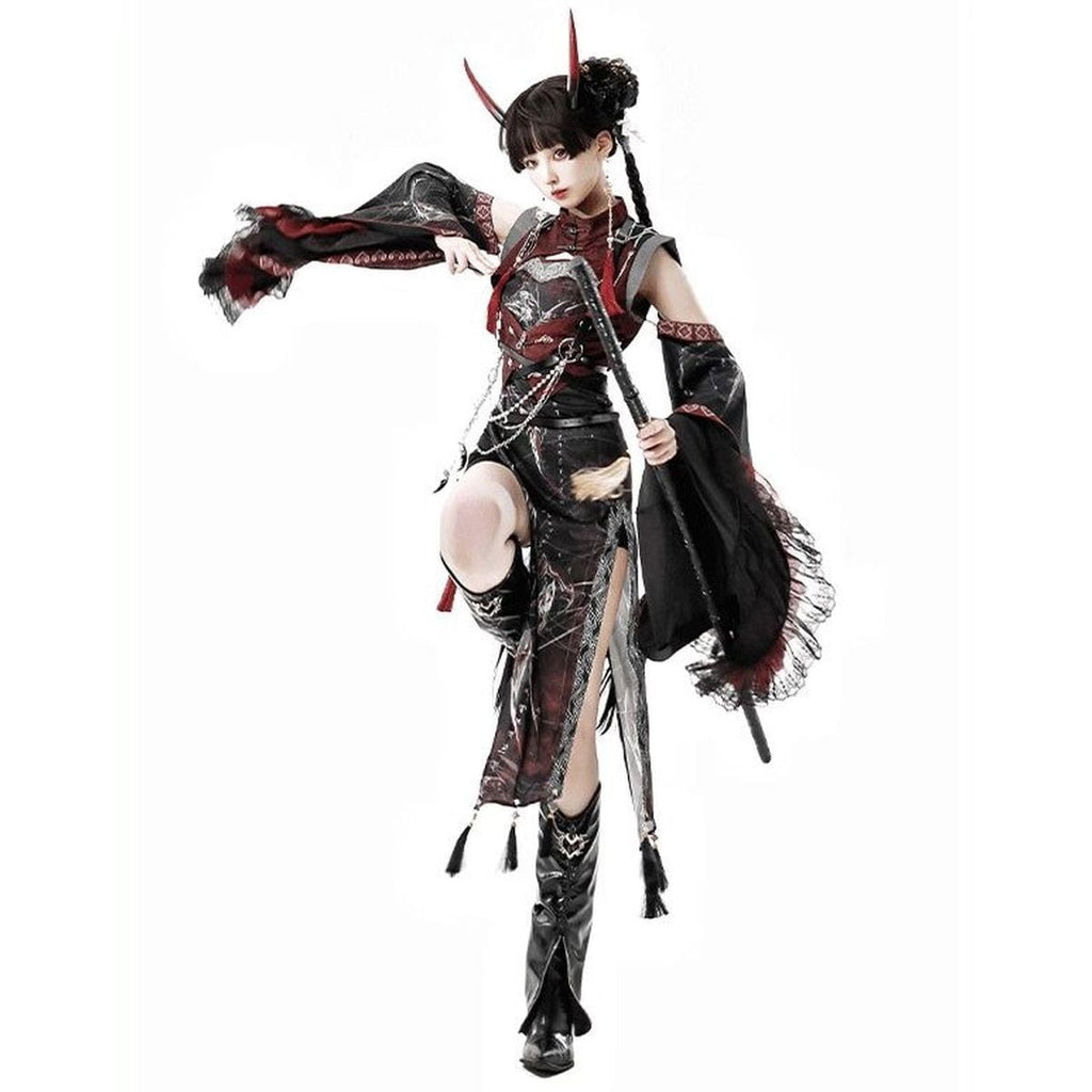 Oriental x Gothic Vampire Dress Set