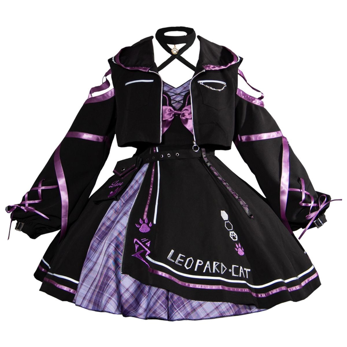 Whimsical Cat Hoodie Dress