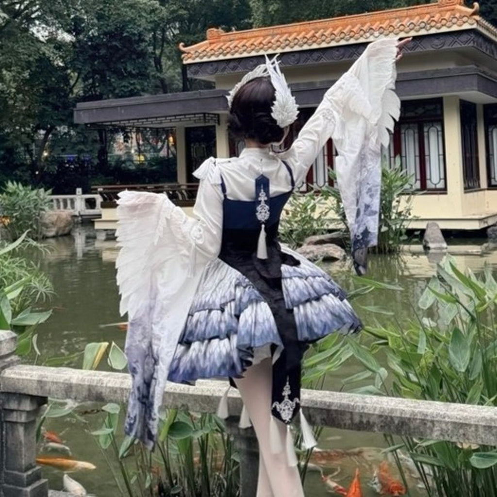 Elegant Oriental Tiered Skirt Coordinates