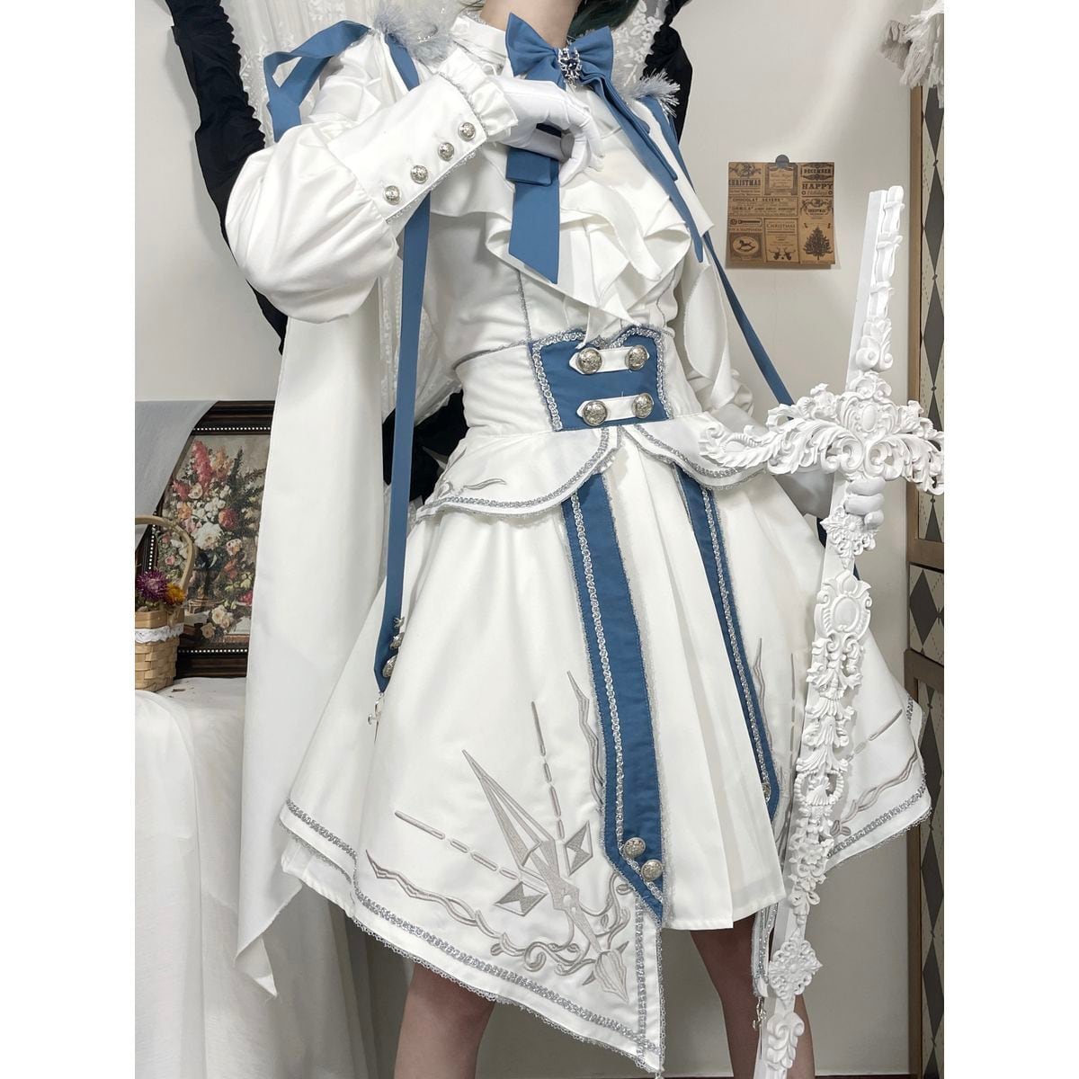 Blue x White Knight Military Lolita Set