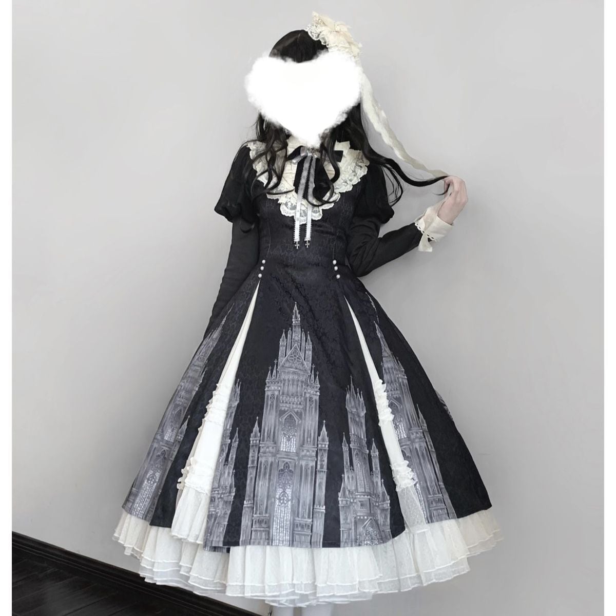 Elegant Gothic Frilly Gown