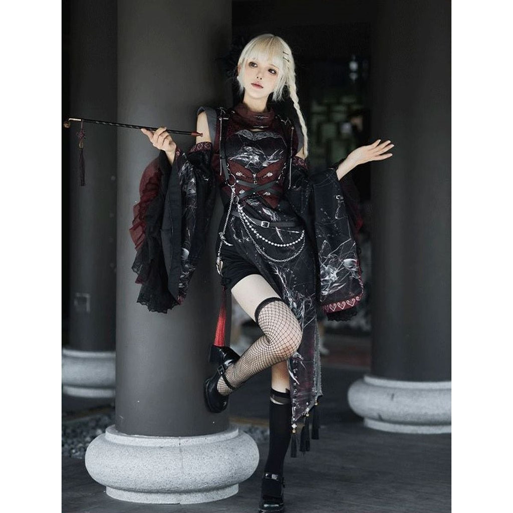 Oriental x Gothic Vampire Dress Set