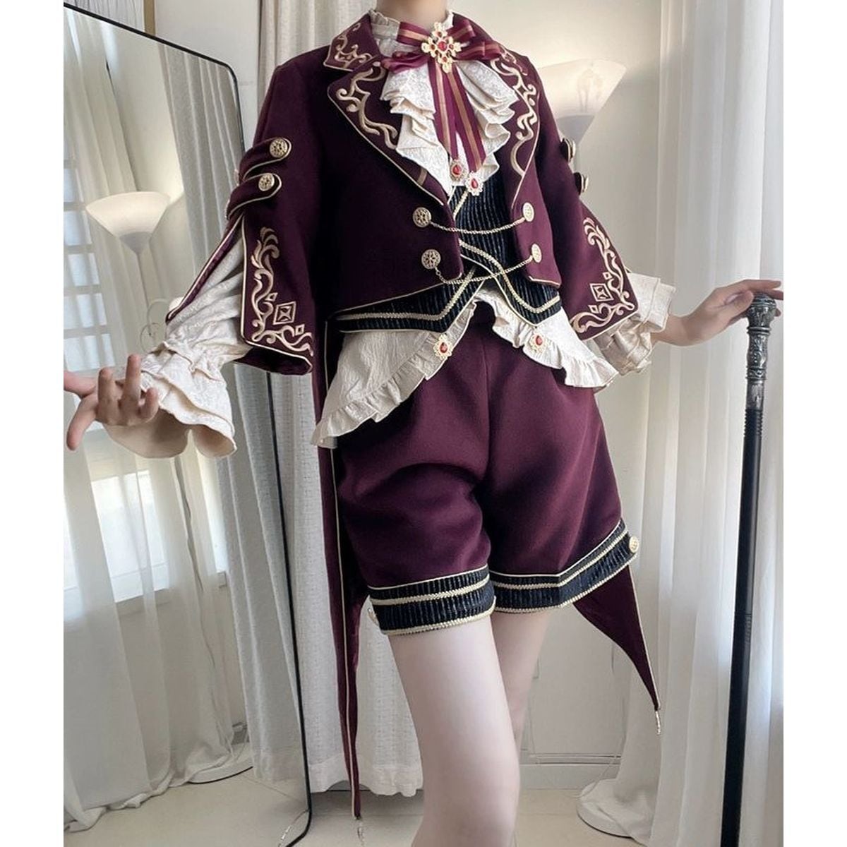 Elegant Prince Red and White Outfit