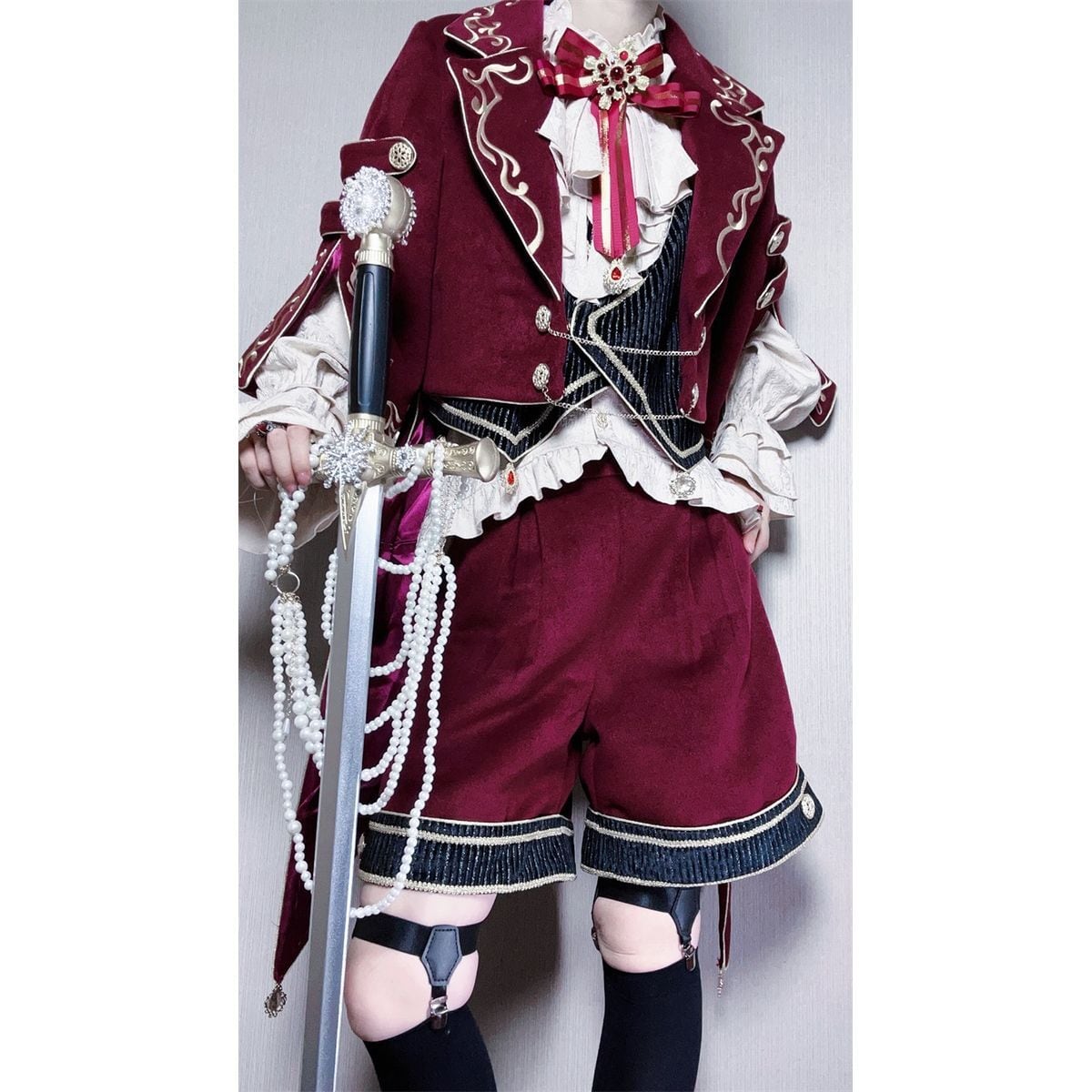 Elegant Prince Red and White Outfit