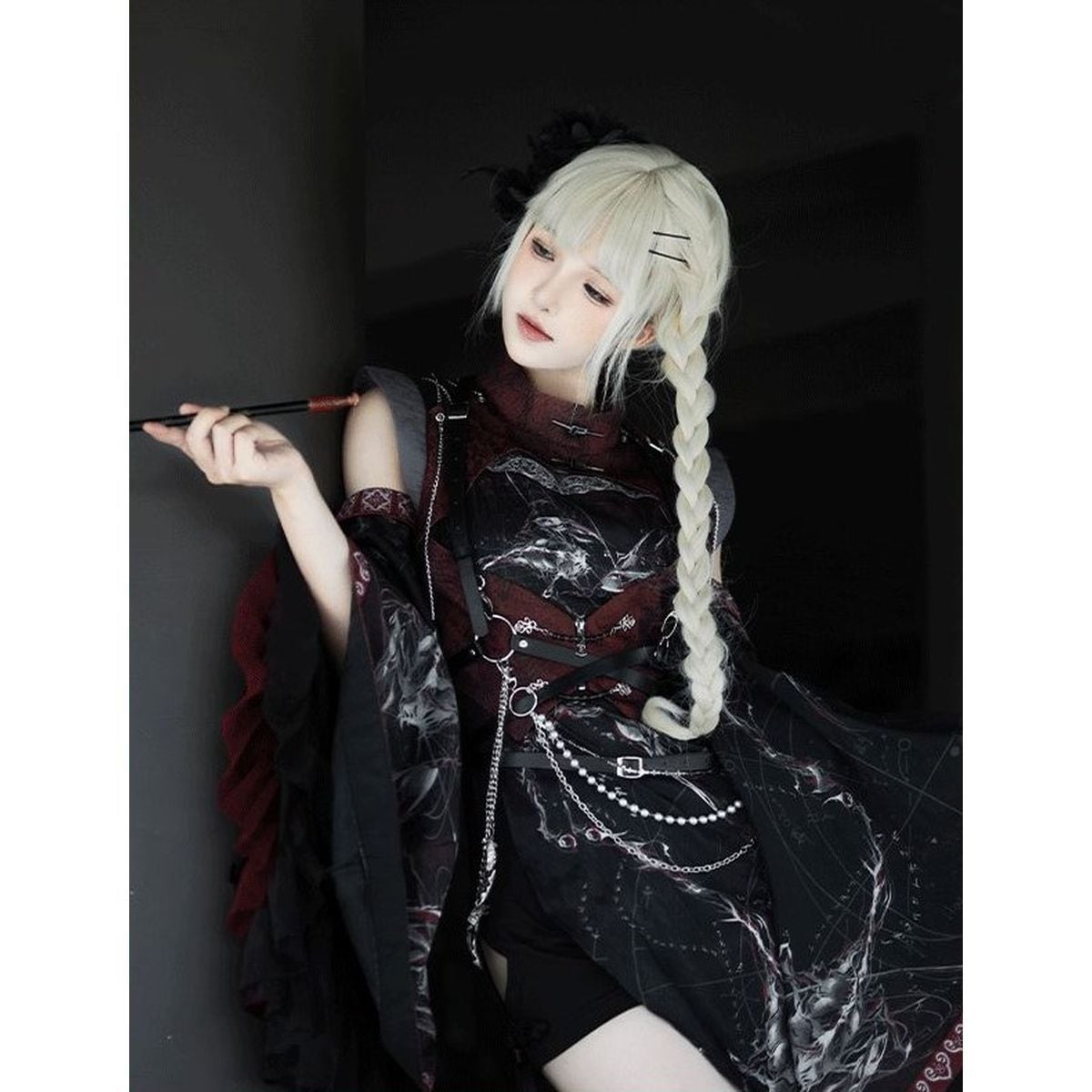 Oriental x Gothic Vampire Dress Set