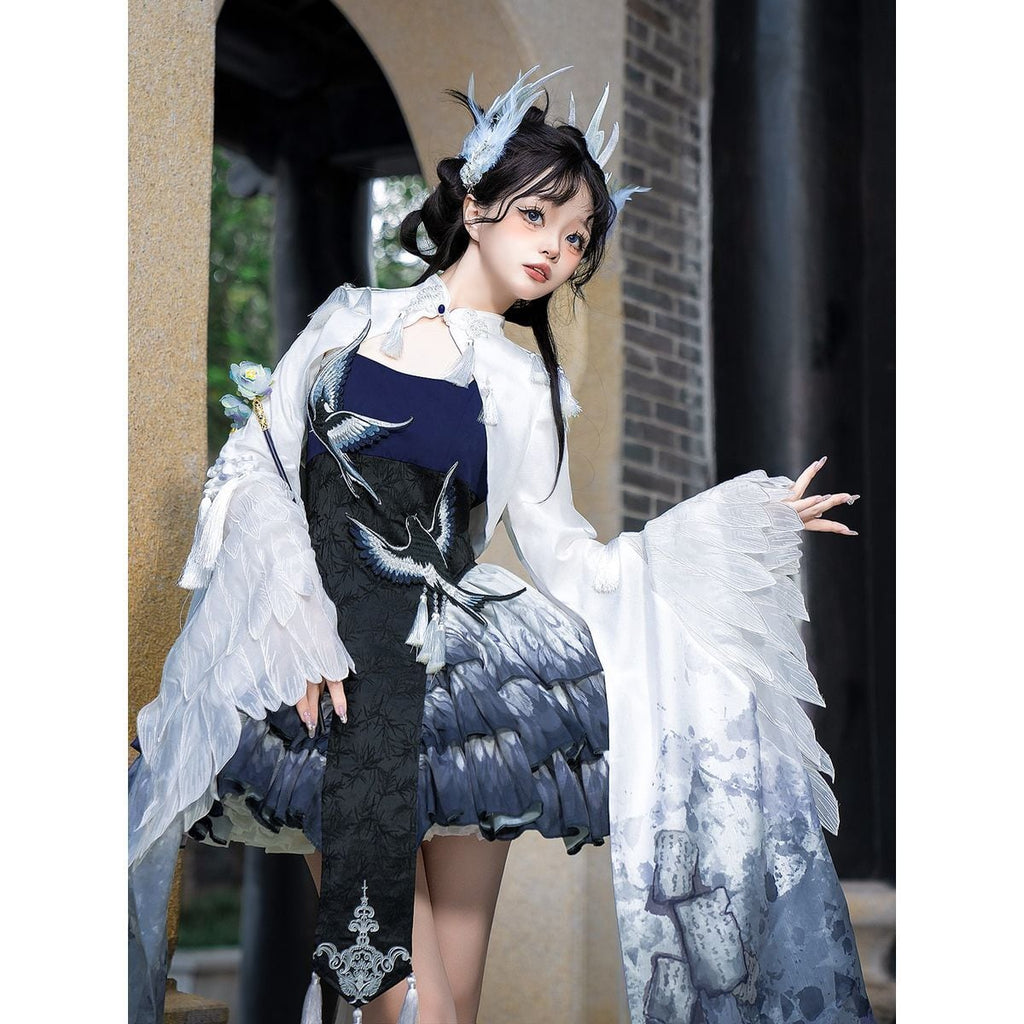 Elegant Oriental Tiered Skirt Coordinates