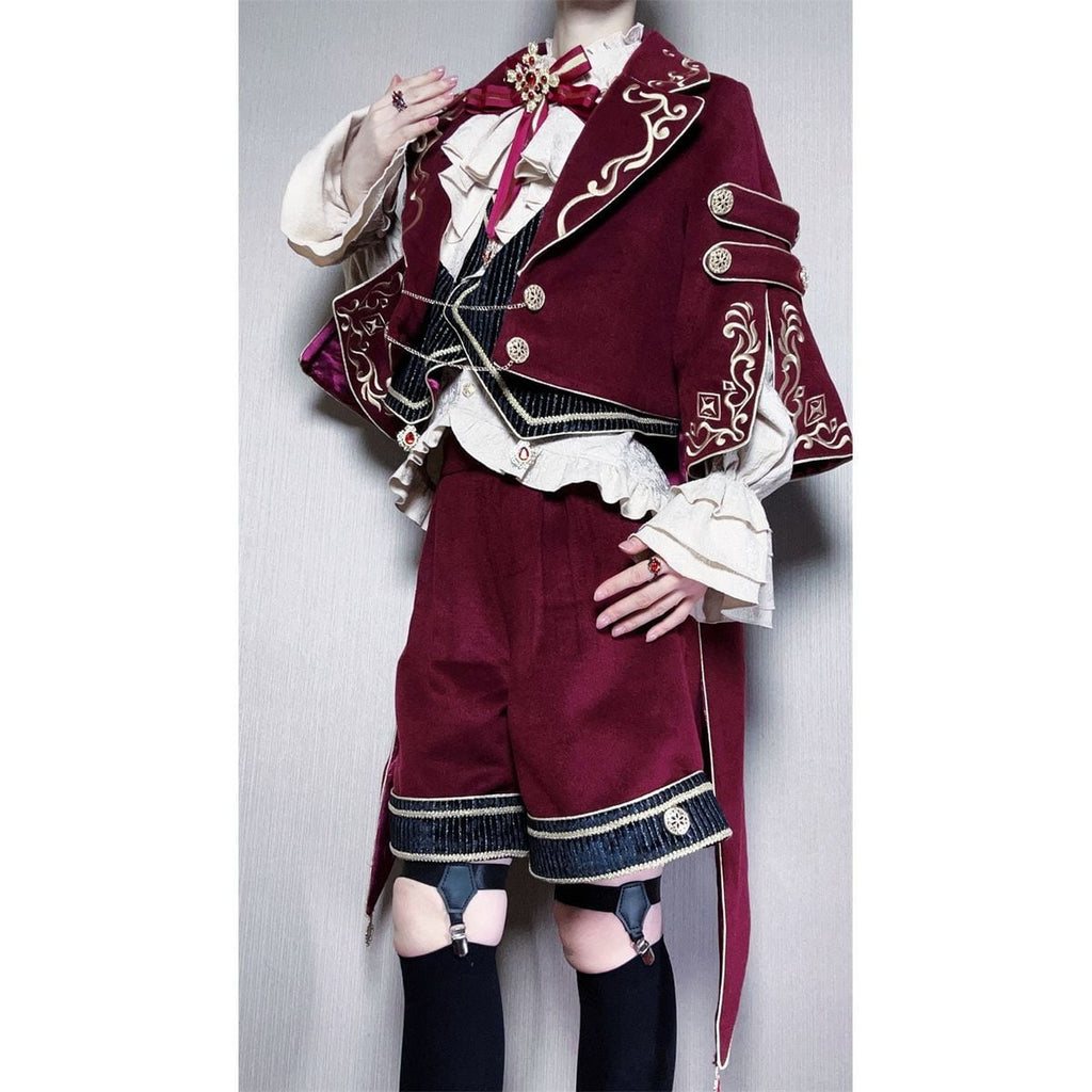Elegant Prince Red and White Outfit