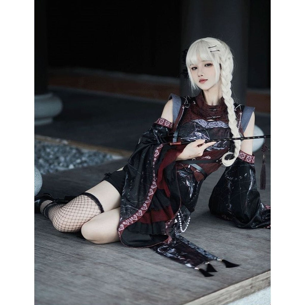 Oriental x Gothic Vampire Dress Set