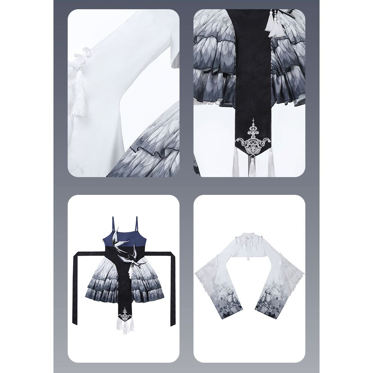 Elegant Oriental Tiered Skirt Coordinates